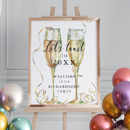 Poster Sinal de Boas-vindas ao Festa de Ano Novo