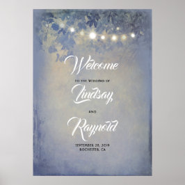 Poster Sinal de Boas-vindas ao Jardim Russo Dusty Blue