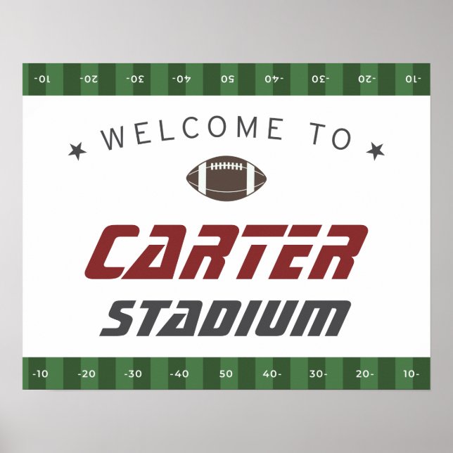 Poster Sinal de boas-vindas ao Marinho de futebol america (Frente)