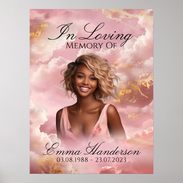 Poster Sinal de Boas-vindas ao Memorial das Nuvens Rosa P (Frente)