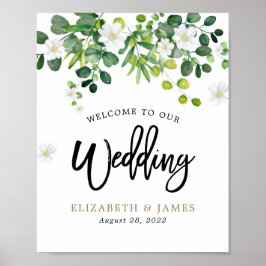 Poster Sinal de Boas-Vindas ao Nosso Casamento no Jardim 