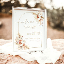 Poster Sinal de Boas-Vindas Bege Boho Chá de Noiva