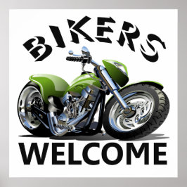 Poster Sinal de boas-vindas Bikers