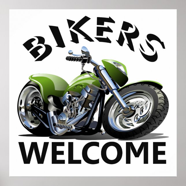 Poster Sinal de boas-vindas Bikers (Frente)