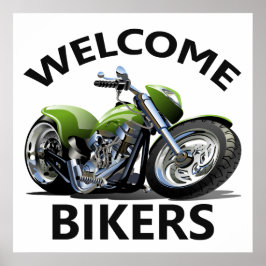 Póster Sinal de boas-vindas Bikers