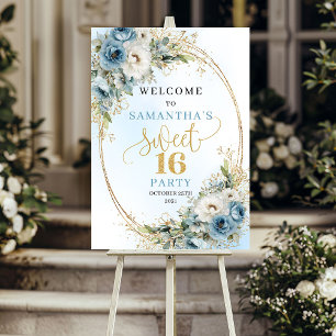 Poster Sinal de Boas-Vindas Bohemian Pastel Azul para Fes