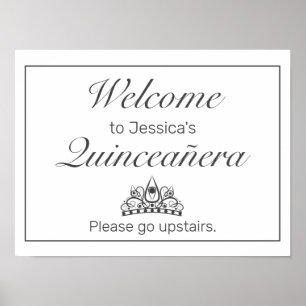 Poster Sinal de boas-vindas branco minimalista de