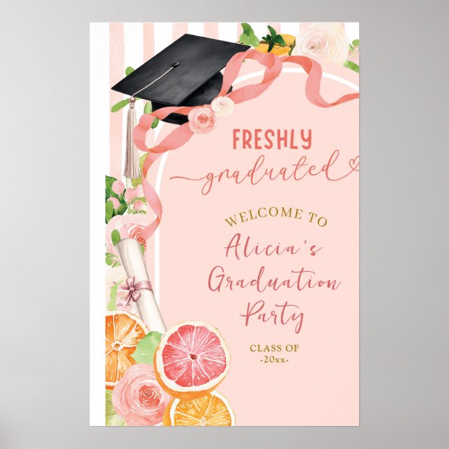 Poster SINAL DE BOAS-VINDAS C212 Frutas Cítricas de Verão (Frente)