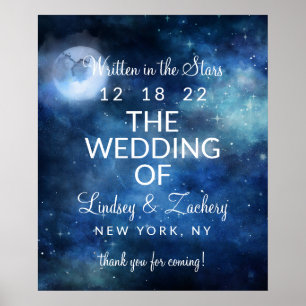 Poster Sinal de boas-vindas celestial do casamento da Lua
