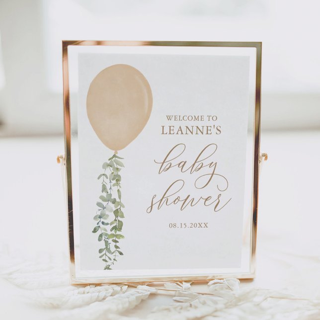 Poster Sinal de boas-vindas Chá de fraldas de Balão Doura (Criador carregado)