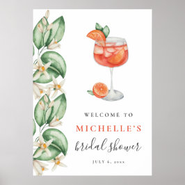 Poster Sinal de Boas Vindas Chá de Noiva Aperol Spritz La