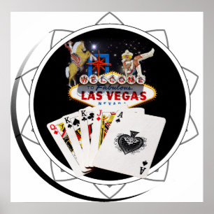 Póster Sinal de boas-vindas Chip de pôquer preto