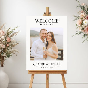 Poster Sinal de Boas-Vindas com Foto de Casamento
