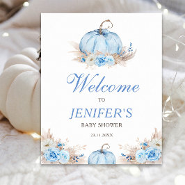 Poster Sinal de boas-vindas da Abóbora do chá de fraldas