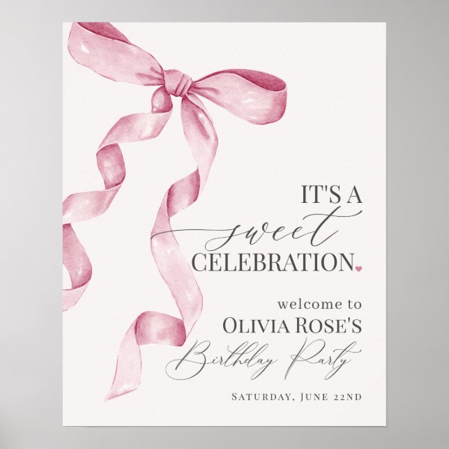 Poster Sinal de boas-vindas da Arco cor-de-rosa (Frente)