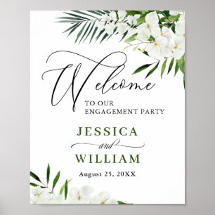 Poster Sinal de boas-vindas da Elegante White Orchid FEST
