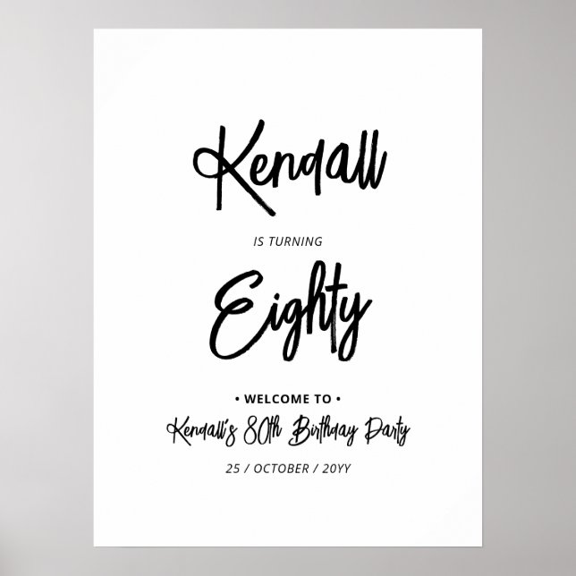 Poster Sinal de boas-vindas da Festa de aniversário Chic  (Frente)