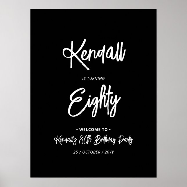 Poster Sinal de boas-vindas da Festa de aniversário Chic  (Frente)