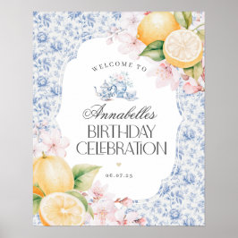 Poster Sinal de boas-vindas da Festa de aniversário Chino