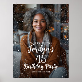 Poster Sinal de boas-vindas da festa de aniversário com f