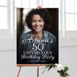 Poster Sinal de boas-vindas da festa de aniversário com f