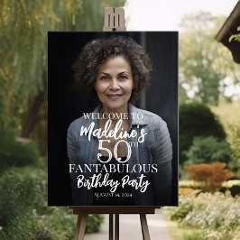 Poster Sinal de boas-vindas da festa de aniversário com f