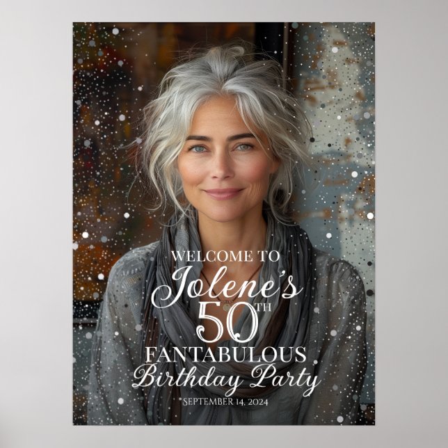 Poster Sinal de boas-vindas da festa de aniversário com f (Frente)