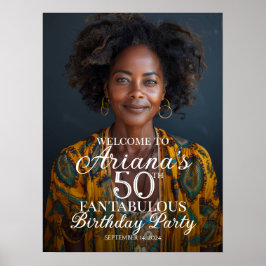 Poster Sinal de boas-vindas da festa de aniversário com f