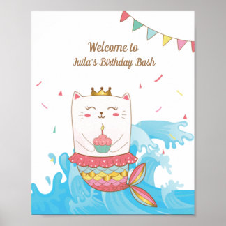 Poster Sinal de boas-vindas da festa de aniversário da se