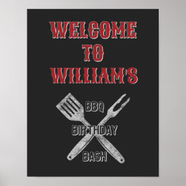 Poster Sinal de boas-vindas da Festa de aniversário do CH