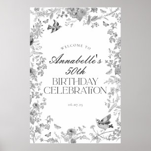 Poster Sinal de boas-vindas da Festa de aniversário Flora