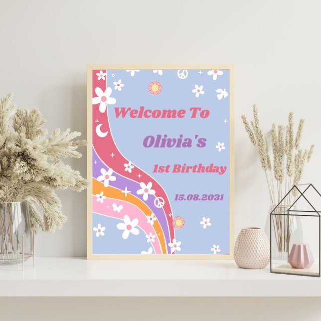 Poster Sinal de boas-vindas da Festa de aniversário Groov (Criador carregado)