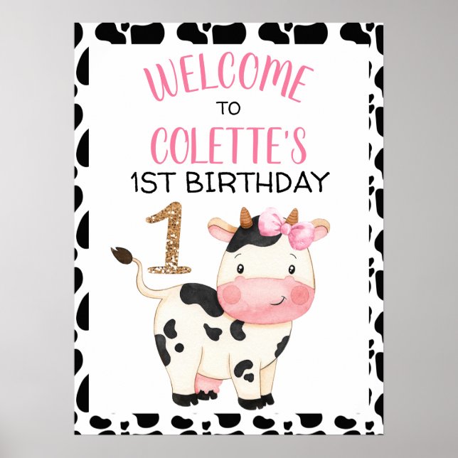 Poster Sinal de boas-vindas da Festa de aniversário Impre (Frente)