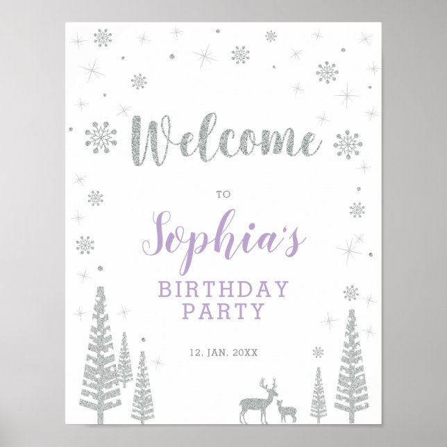 Poster Sinal de boas-vindas da Festa de aniversário Silve (Frente)