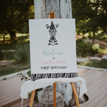 Sinal de Boas-vindas da Festa de aniversário Zebra