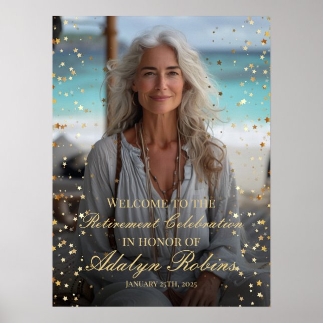 Poster Sinal de boas-vindas da festa de aposentadoria com (Frente)