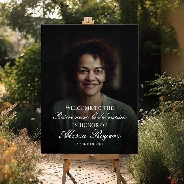 Póster Sinal de boas-vindas da festa de aposentadoria com (Criador carregado)