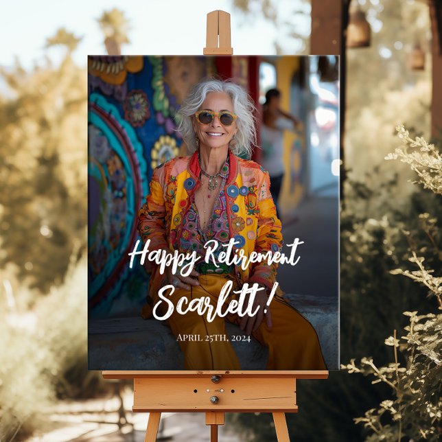 Poster Sinal de boas-vindas da festa de aposentadoria com (Criador carregado)