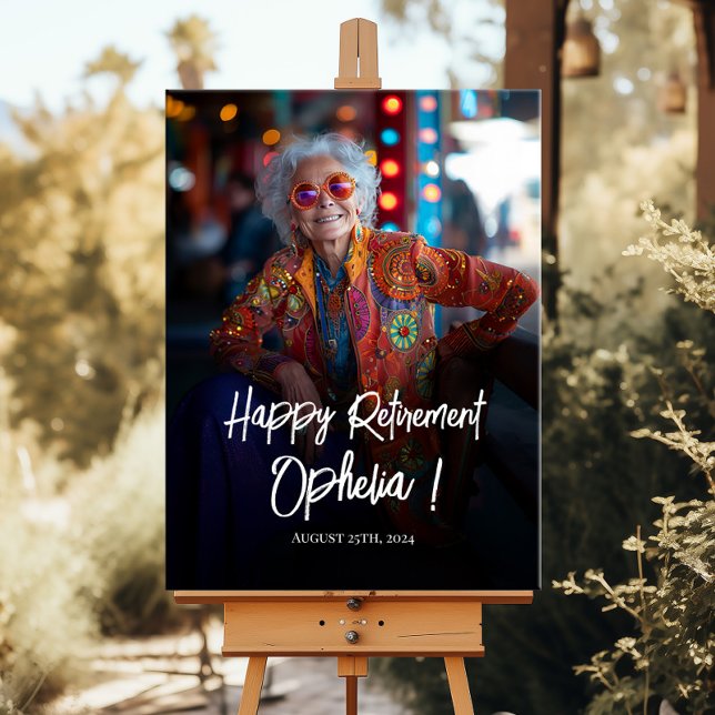 Poster Sinal de boas-vindas da festa de aposentadoria com (Criador carregado)