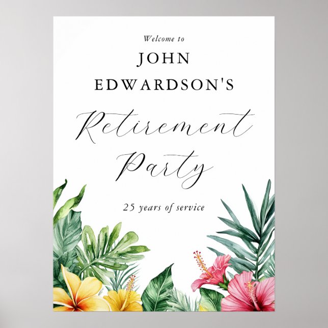 Poster Sinal de Boas-Vindas da Festa de Aposentadoria de  (Frente)