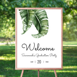 Poster Sinal de boas-vindas da Festa de formatura verde t
