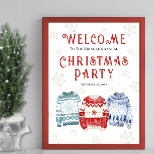 Poster Sinal de Boas-vindas da Festa de Natal Festiva