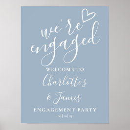 Poster Sinal de boas-vindas da Festa de noivado azul Dust