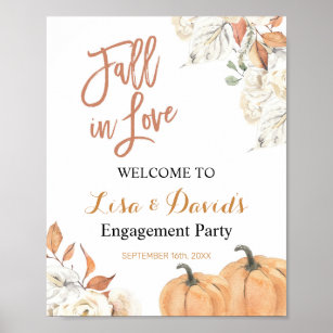 Poster Sinal de boas-vindas da Festa de noivado de outono