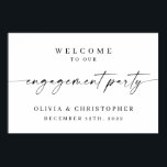 Poster Sinal de boas-vindas da Festa de noivado minimalis<br><div class="desc">Esta placa de festa de noivado apresenta um roteiro elegante para receber seus convidados à sua festa de noivado.</div>