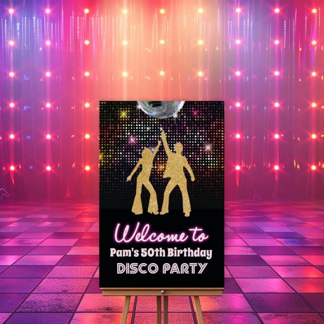 Poster Sinal de Boas-Vindas da Festa Disco Retro 70 (Criador carregado)