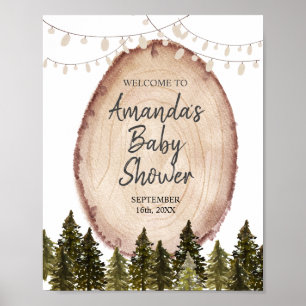 Poster Sinal de Boas-vindas da Floresta de inverno em Woo
