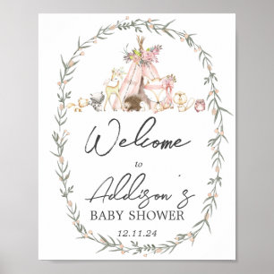 Poster Sinal de boas-vindas da Floresta Woodland Amigos