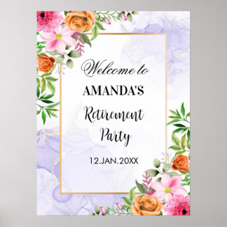 Poster Sinal de Boas-vindas da Flowers Retirement Party