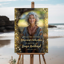 Poster Sinal de boas-vindas da foto de aposentação modern